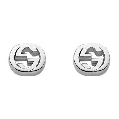 orecchini con logo gucci in argento|Orecchini Gucci GG in argento .